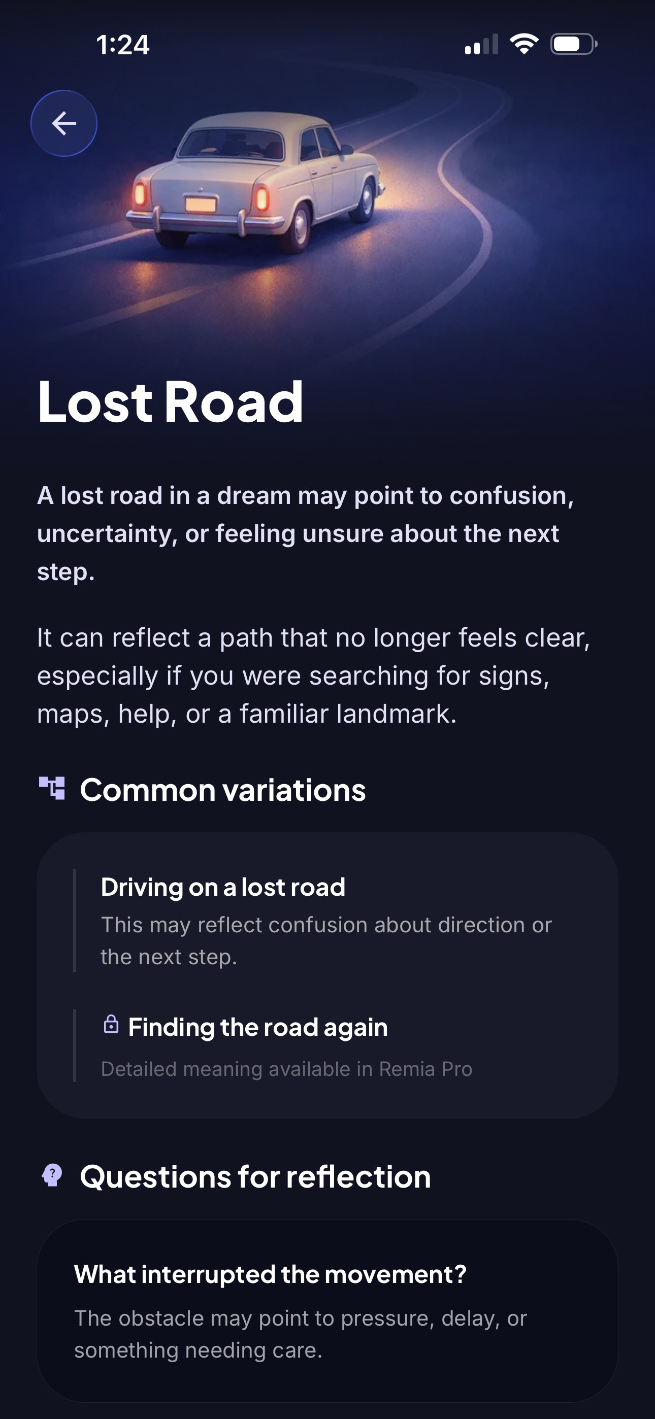 Remia dream symbol guide — Lost Road
